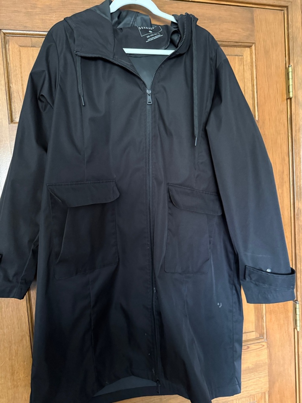 Bernardo Black Hooded Long Trench Coat